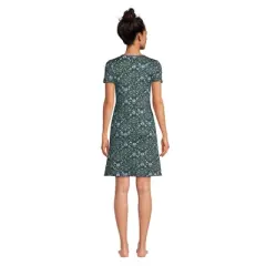 Lands' End Women's Cotton Short Sleeve Knee Length Nightgown