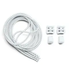 The Original Stretchlace Quick Lock No-Tie Elastic Shoelaces &ndash; White Adjustable Shoe Laces (1 Pair)