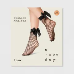 Women's Fishnet Anklet with Bow - A New Day&trade;