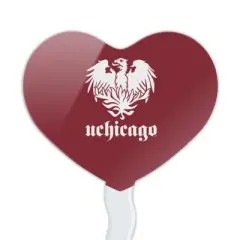 University of Chicago Primary Logo Heart Love Cupcake Picks Toppers Decoration Set of 6