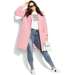 Women's Plus Size Effortless Chic Coat - blush | CITY CHIC