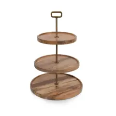 Toscana Tapas 3 Tier Mango Wood Serving Tray