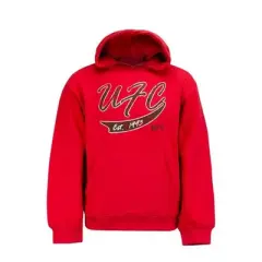 UFC Girls Script Pullover Hoodie Sweatshirt, Red, L