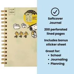 Yoobi 6"x8" Peanuts Journal Spiral with Elastic Band Beagle Scouts, School Supplies