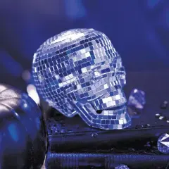 ATC Halloween Mini Disco Mosaic Skull Decoration - Multicolored