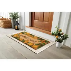 Nourison Casa Bella NC462 Welcome Lemon Border Door Mat - Multicolor 1'6"X2'6"