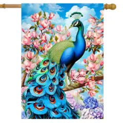 Briarwood Lane Summer House Flag 40x28 For Outdoor Fancy Peacock For Summer House Flag