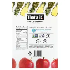 That's It Fruit Bar, Apple + Pineapple, 12 Bars, 1.2 oz (35 g) Each