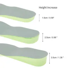 Unique Bargains Height Increase Shoe Inserts Fit Shoe Green Gray 1 Pair