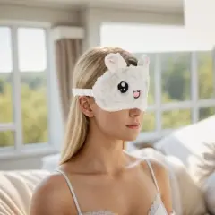 Unique Bargains Soft Happy Rabbit Eyes Sleep Mask Beige 1 Pc