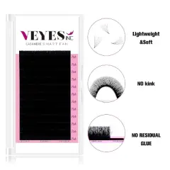 VEYES INC Cashmere Smart Fan Lash Extensions C CC D Curl 8-20mm Mixed & Single Length Super Matte Black Volume Lashes Professional Supplies