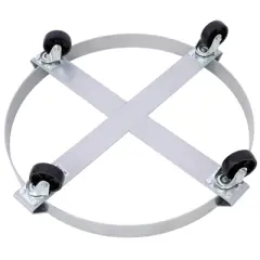 2Pcs Drum Dolly for 55 Gallon Drums,Barrel Dolly with 4 Swivel Caster Wheels,Heavy Duty Steel Frame Drum Cart with Brake