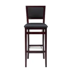 30" Keira Padded Back Folding Bar Stool Espresso Brown - Linon