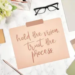 Paper Junkie 12 Pack Decorative File Folders, Letter Size for Women, Cute Earth Tone Aesthetic Office Supplies with Inspirational Sayings