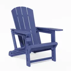 DSVIMOY Patio Adirondack Chair with Cup Holder, Outdoor Comfortable Seat for Backyard, Blue, 31.4"*29.6"*36.4"