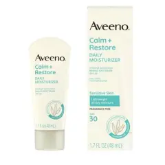 Aveeno Calm + Restore Daily Moisturizer Mineral Sunscreen Lightweight All Day Face Moisturizer for Sensitive Skin - SPF30 - 1.7 fl oz