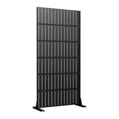 72" H&times;35"W Dovelina Black Metal Planter Box with Trellis Privacy Screen for Caf&eacute; Patio,Garden & Balconies