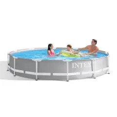 Intex 26711EH 12 foot x 30 inch Prism Frame Above Ground Swimming Pool with 530 GPH GCFI Filter Pump and Easy Set-Up and fits up to 6 People