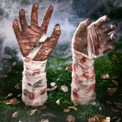 Joyfy Halloween Zombie Arm Yard Stakes, Creepy Severed Broken Arm Lawn Stakes Prop for Yard Lawn Garden Outdoor Halloween Decorations