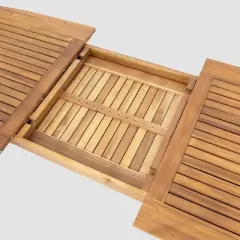 Stamford Rectangle Acacia Wood Expandable Dining Table - Teak - Christopher Knight Home: Weather-Resistant, Seats up to 12