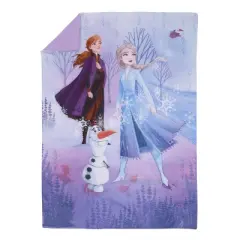 Disney Frozen 2 Lavender, Light Blue and Purple Forest Spirit 4 Piece Toddler Bed Set
