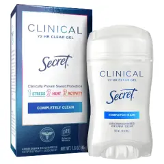 Secret Clinical Strength Antiperspirant & Deodorant Clear Gel - Completely Clean - 1.6oz
