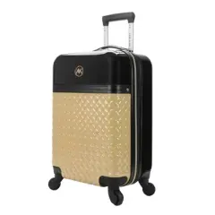 Anne Klein Molded 20" Metal Plate Logo Hardside Carry-On Printed Adult Hardside Fashion Rolling Luggage