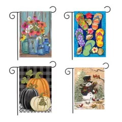 Briarwood Lane Everyday Bundle - Set of 4 - 12.5" X 18" Gift Set Briarwood Lane 1x1 Seasonal Assorted Garden Flag Bundle