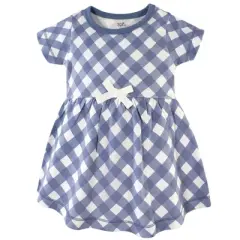 Touched by Nature Baby and Toddler Girl Organic Cotton Short-Sleeve Dresses 2pk, Yellow Garden