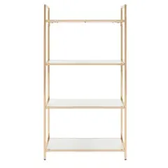60" Alios Bookshelf White/Gold - OSP Home Furnishings