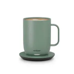 Ember Mug 2 14oz Temperature Control Smart Mug Sage Green: Ceramic Stainless Steel Drinkware for Hot Beverages