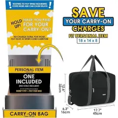 Narwey Foldable Travel Duffel Bag With Shoulder Strap + Toiletry Organizer Traveling Dopp Kit Shaving Bag