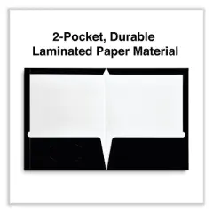 Universal Laminated Two-Pocket Folder Cardboard Paper Black 11 x 8 1/2 25/Pack 56416