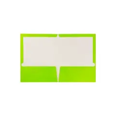 JAM Paper Laminated Two-Pocket Glossy Presentation Folders Lime Green 385GLID