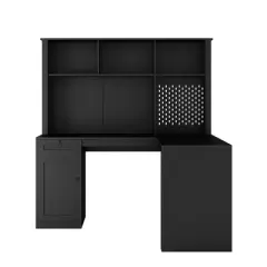 Kumasinova L-Shaped Gaming Desk with Charger,2-in-1 Corner Computer Desk with Drawers,Standing Desk with Bookshelf for Home Office & Study