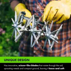 Yard Butler Adjustable Rotary Cultivator Garden Tool - Manual Tiller & Garden Cultivator - IRC-3