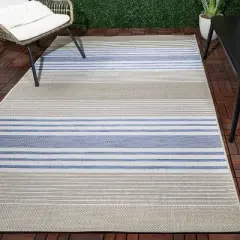 Sand Stripe Outdoor Rug Blue - Threshold&trade;