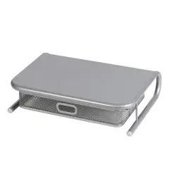 Mesh Monitor Stand with Drawer Silver - Brightroom&trade;