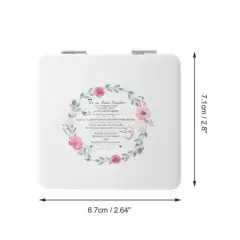 Unique Bargains Durable Square Shape Handheld Mirror for Travel White 1 Pc