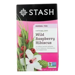 Stash Tea Hibiscus Herbal Wild Raspberry Tea - Case of 6/20 Bags