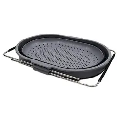 SAMMART 5L (1.3 gallon) Expandable & Collapsible Over The Sink Rectangular Colander