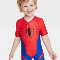 Toddler Boys' Spider-Man One Piece Rash Guard - Red 12M