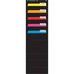 Scholastic Teaching Solutions File Organizer 10-Pocket Chart, 14" x 46-1/2", Black