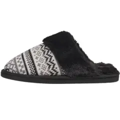French Connection Women's Fairisle Scuff Slippers - Winter House Shoes For Women