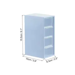 Unique Bargains Mini Plastic Cosmetics Desk Storage Box with 4 Drawers for Office Supplies