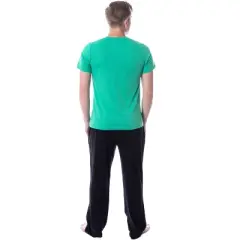 DC Comics Mens' Green Lantern Logo Character Distressed Sleep Pajama Set Multicolored