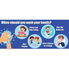 Flipside Products When to Wash Your Hands Anti-Slip Floor Stickers, 14" x 6", Pack of 5