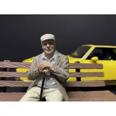 Sitting Old Couple 2 piece Figurine Set for 1/18 Scale Models by American Diorama