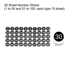 Unique Bargains Office Home Warehouse Self-Adhesive 1 to 100 Number Stickers 20 Sheet