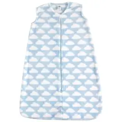 Hudson Baby Infant Boy Plush Sleeping Bag, Sack, Blanket, Blue Clouds Plush